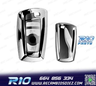 FUNDA CARCASA LLAVE BMW CUADRADA CROMO