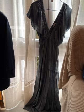 Vestido largo gris talla única
