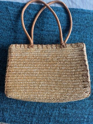 Borsa paglia boho con manici