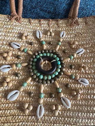 Borsa paglia boho con manici