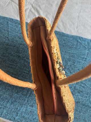 Borsa paglia boho con manici