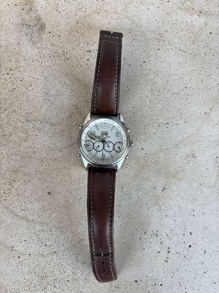 Reloj Breitling de Cuero Marrón y Plata