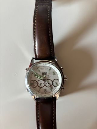 Reloj Breitling de Cuero Marrón y Plata
