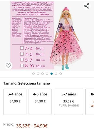 Barbie diva disfraz original niña 