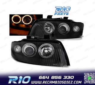FAROS OJOS ANGEL PARA AUDI A4 00-04 FONDO NEGRO XENON D1S