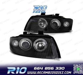 FAROS OJOS ANGEL PARA AUDI A4 00-04 FONDO NEGRO XENON D1S
