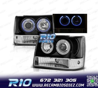 FAROS PARA JEEP GRAND CHEROKEE 93-98 OJOS ANGEL NEGRO