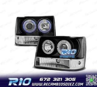 FAROS PARA JEEP GRAND CHEROKEE 93-98 OJOS ANGEL NEGRO