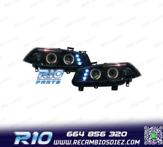 FAROS RENAULT MEGANE 02-05 OJOS ANGEL + LED FONDO NEGRO