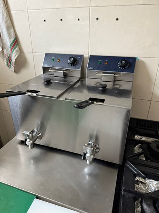 Freidora doble acero inoxidable