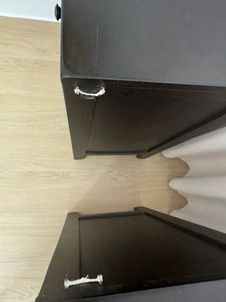 Conjunto Mesitas de Noche Madera y Cristal