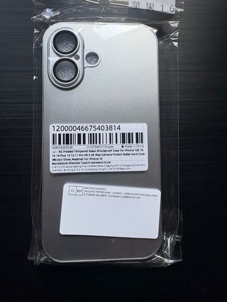 Custodia in argento antiurto opaco per iPhone 16