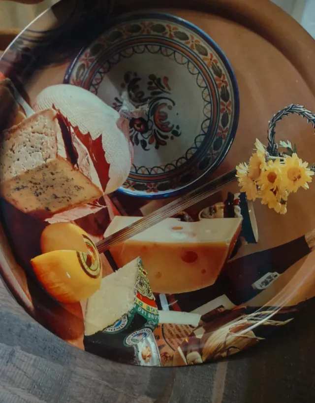 Bandeja Vintage Bodegón latón.