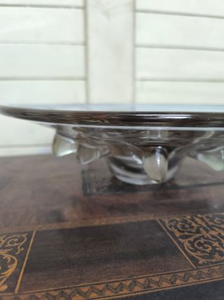Centro de mesa de cristal. Plato. Hecho a mano