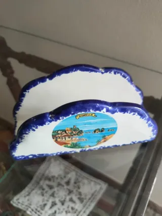Portatovaglioli vintage ceramica decorato