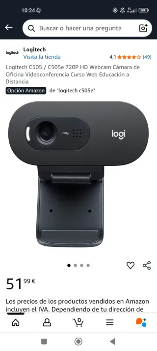 Webcam Logitech C505e NUEVA