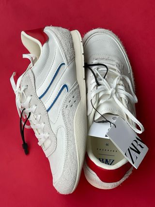 Zapatillas Zara Blancas y Rojas Talla 39