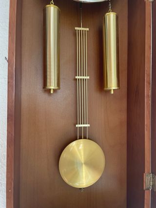 Reloj de péndulo de madera y latón -No funciona