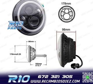 FAROS PARA JEEP WRANGLER 96-18 OJOS ANGEL LED NEGRO