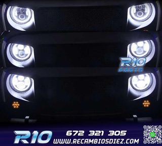 FAROS PARA JEEP WRANGLER 96-18 OJOS ANGEL LED NEGRO
