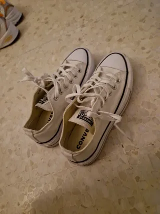 Converse plataforma bajas blancas