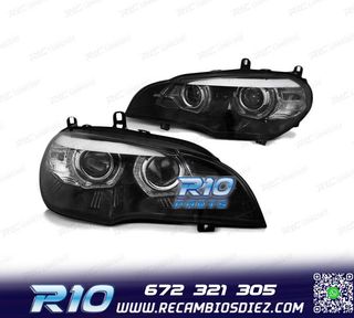 FAROS XENON PARA BMW X5 E70 07-10 OJOS ANGEL 3D NEGRO