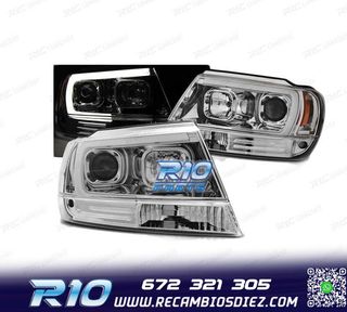 FAROS TUBE LIGHT PARA JEEP GRAND CHEROKEE 99-05 CROMADOS