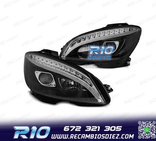 FAROS PARA MERCEDES W204 07-10 LED TUBE LIGHT DINAMICO NEGRO