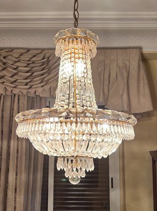 Lámpara de techo cristal Swarovski dorada