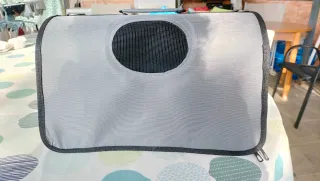 Transportín para perro gris