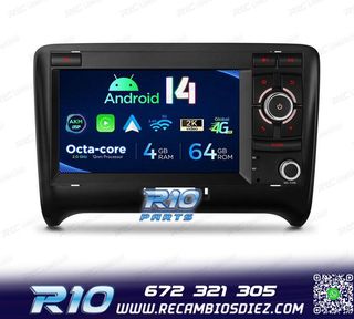 RADIO GPS ANDROID 14 PARA AUDI TT 06-12 16GB