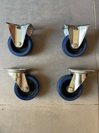 4 Ruedas Nylon (2 Fijas, 2 Giratorias)