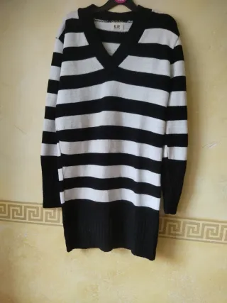 Vestido de punto rayas mujer