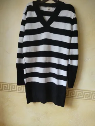 Vestido de punto rayas mujer