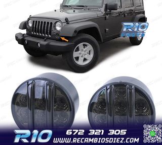 INTERMITENTES FRONTALES PARA JEEP WRANGLER JK 07- LED NEGRO