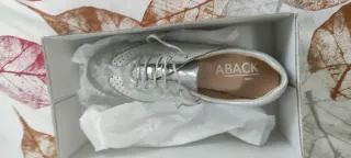 Zapatos de piel plateados ABAC mujer