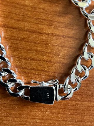 Bracciale uomo colore argento lungo 20cm largo 10m