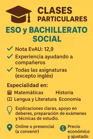 Profesor particular eso y bachillerato social