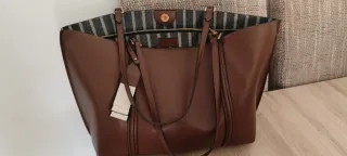 Bolso de piel marrón