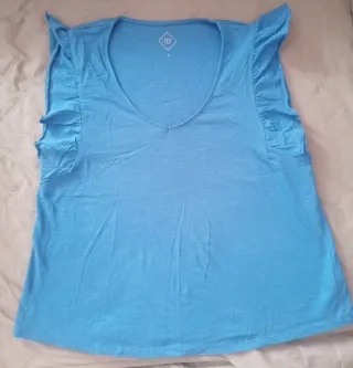 Camiseta TEK azul con volantes talla L