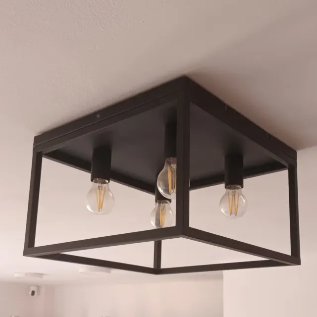 Lámpara Techo Industrial Negra