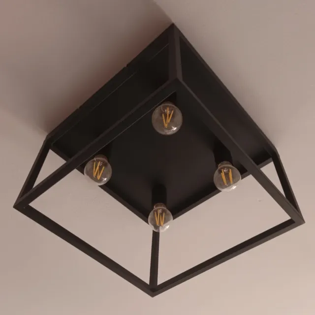 Lámpara Techo Industrial Negra