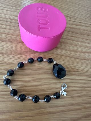 Pulsera Tous cuarzo negro y plata de ley