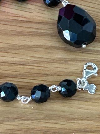 Pulsera Tous cuarzo negro y plata de ley
