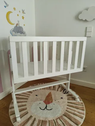 Minicuna colecho madera blanca