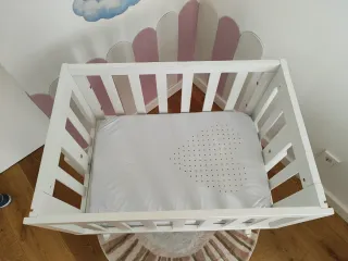 Minicuna colecho madera blanca
