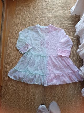 Vestido playero mujer rosa y turquesa
