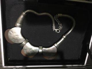 Collar étnico plata y marrón