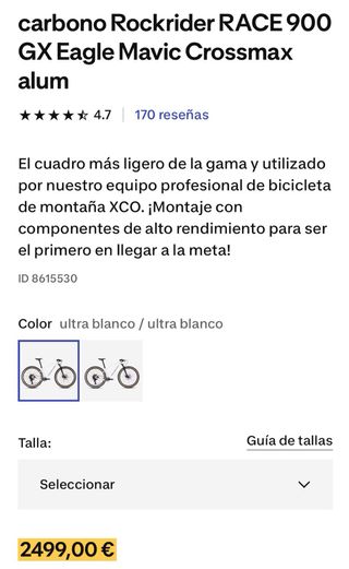 bicicleta carb rockrider race 900gx mavic crossmax