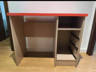 Scrivania per bambini Mesa in legno beige e rosso
